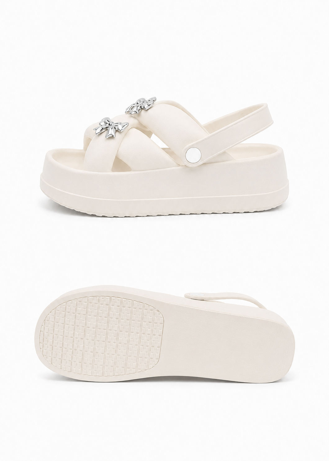 Ribbon Charm Platform Sandal