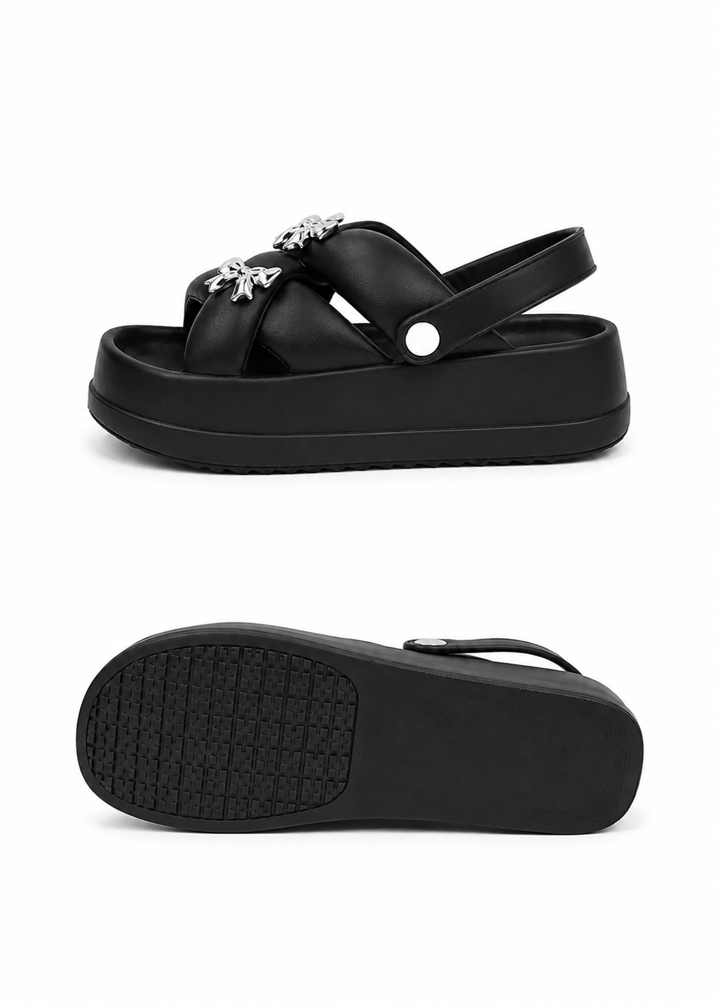 Ribbon Charm Platform Sandal