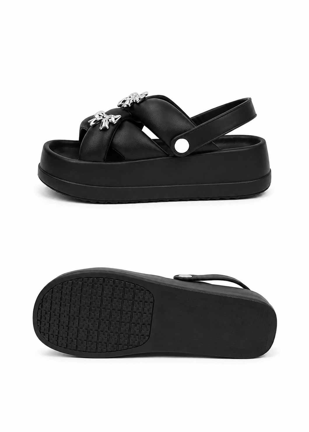 Ribbon Charm Platform Sandal