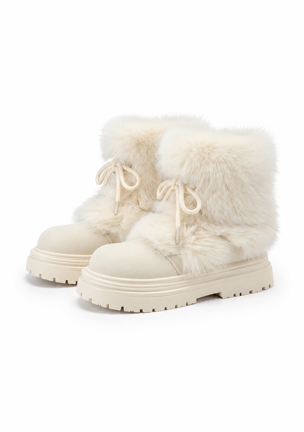 Milky Lace Fur Boots