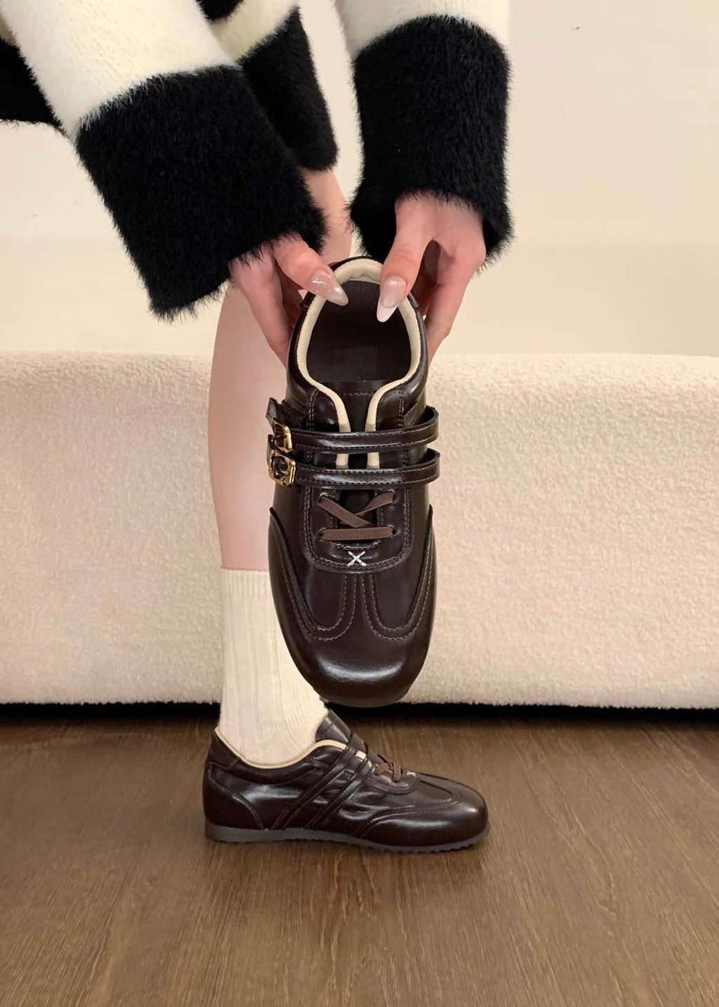 Velmora Double Buckle Sneakers