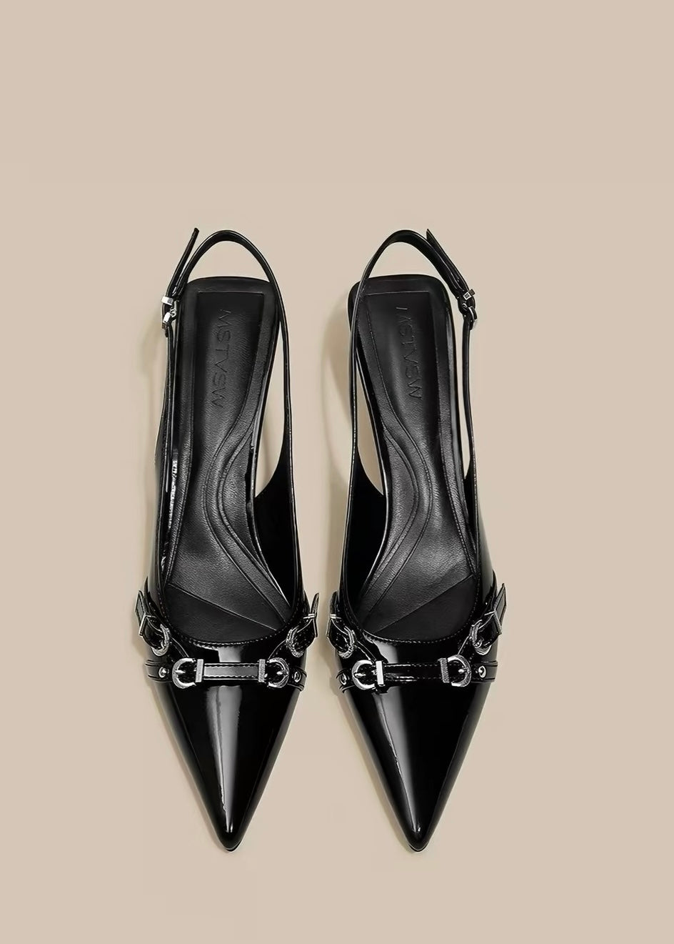 Lune Buckle Heels