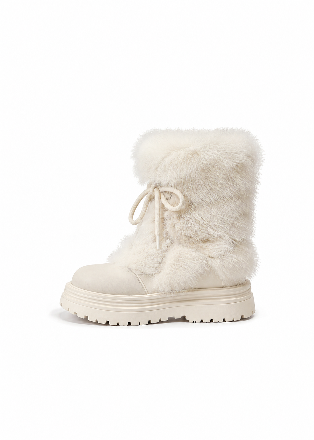 Milky Lace Fur Boots
