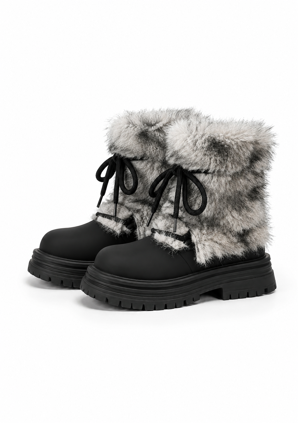 Milky Lace Fur Boots