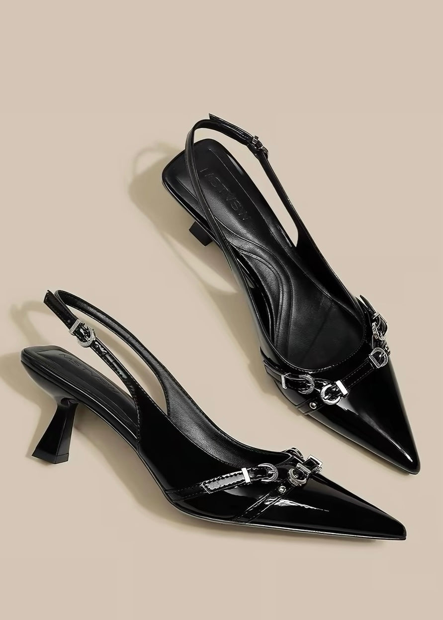 Lune Buckle Heels
