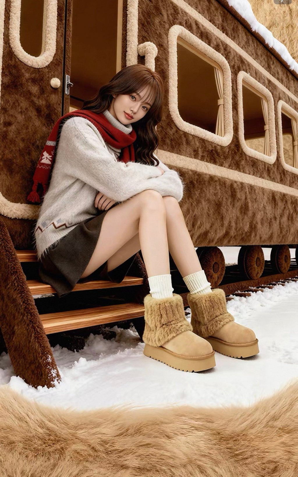Fluffy Platform Boots