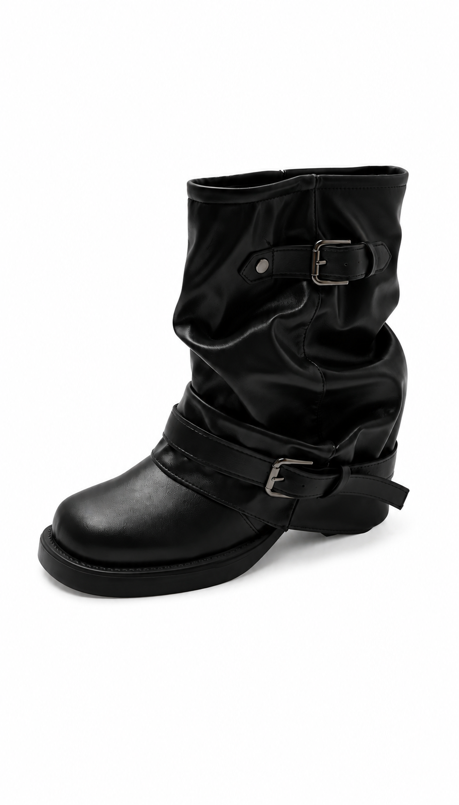 Slouch Buckle Boots