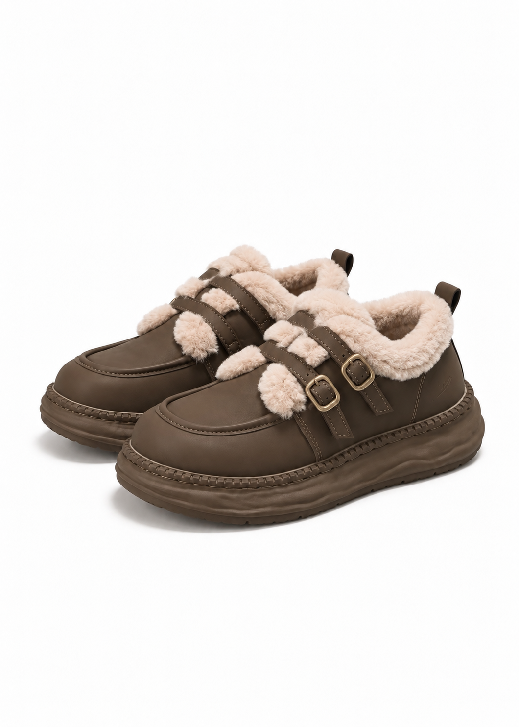Mellow Fur Buckle Shoes