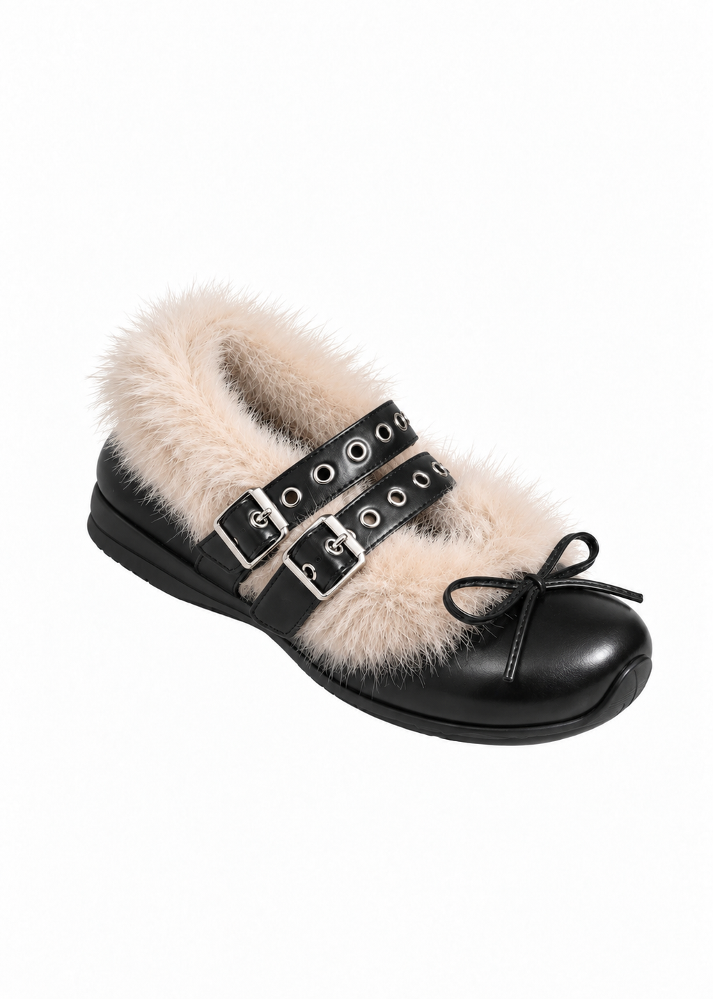 Miel Fur Ribbon Shoes