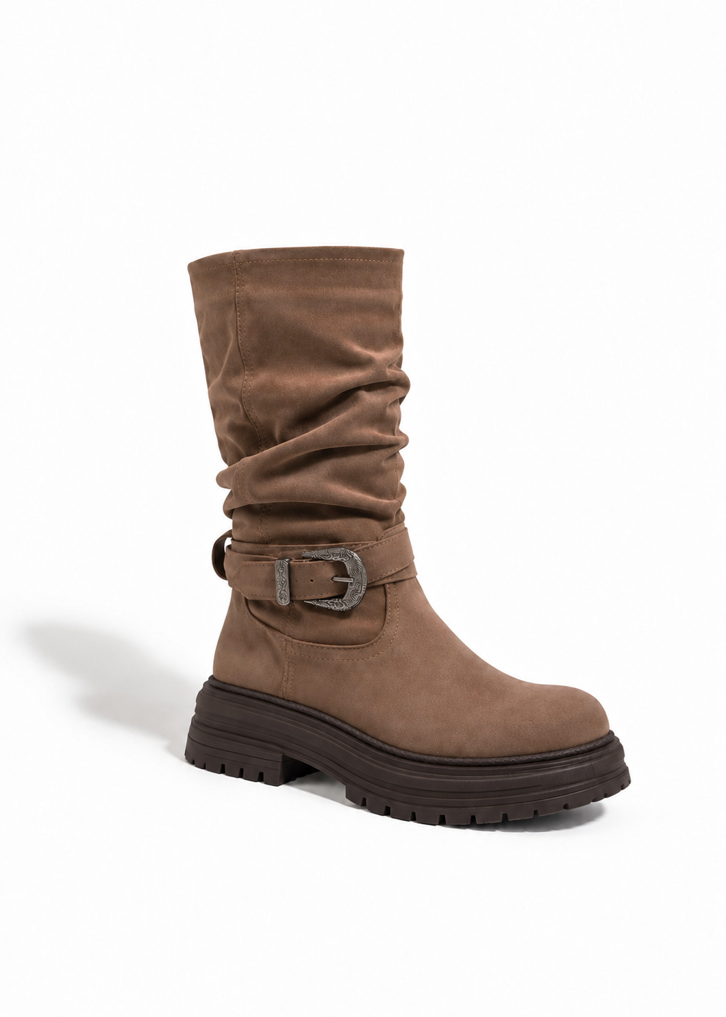 Velnia Buckle Slouch Boots