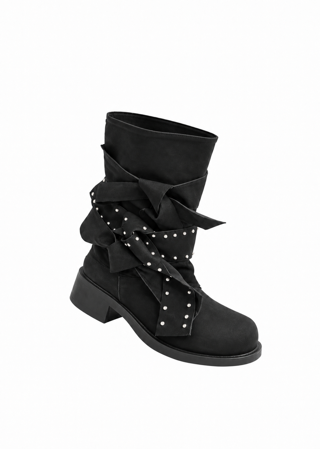 Velune Stud Ribbon Boots