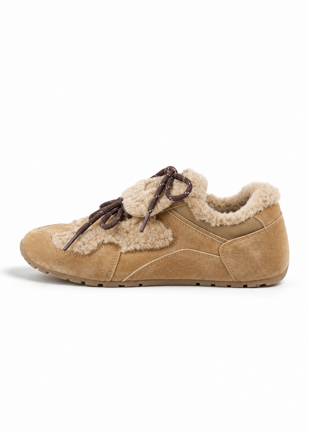 Miel Fur Ribbon Sneakers