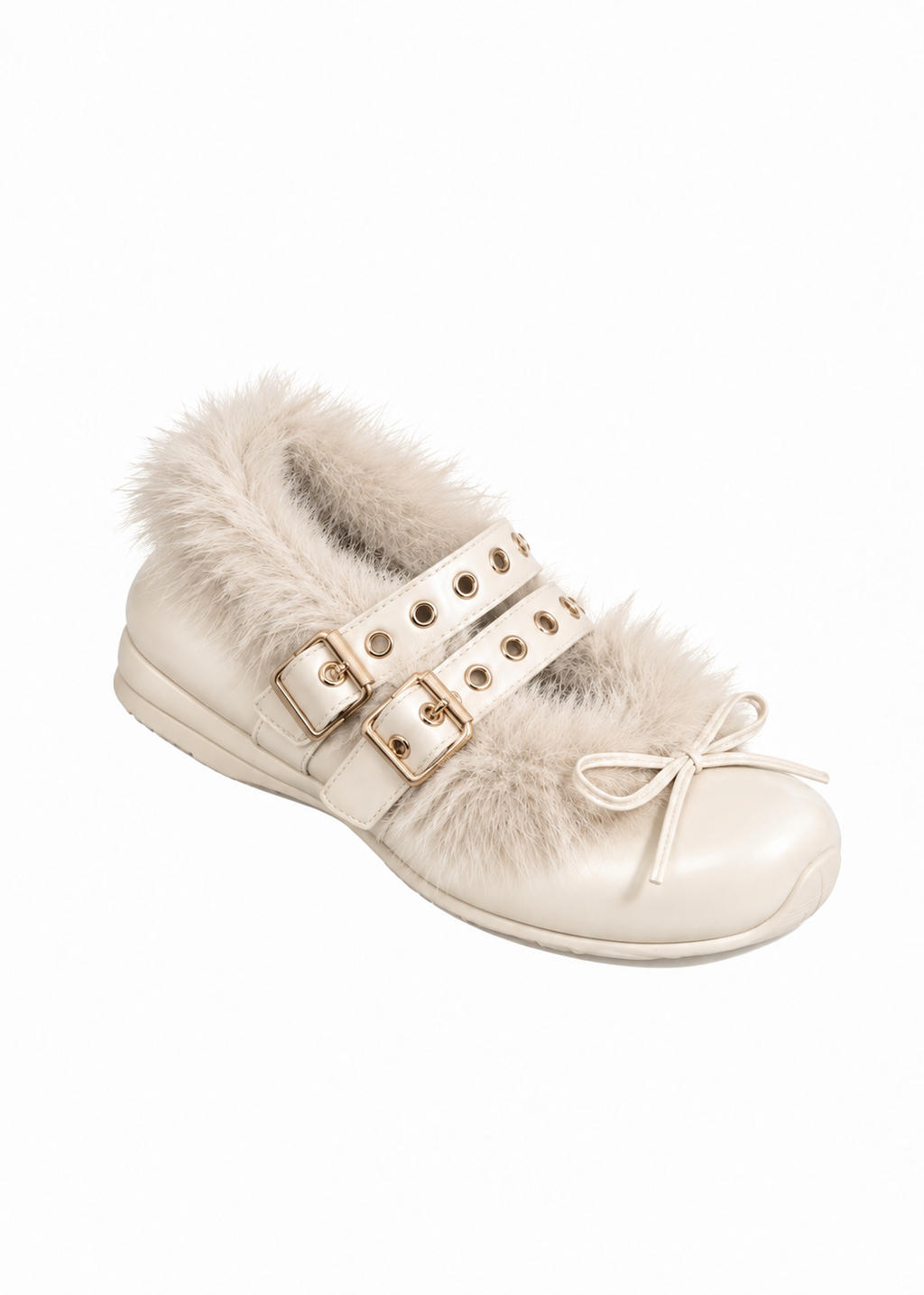 Miel Fur Ribbon Shoes