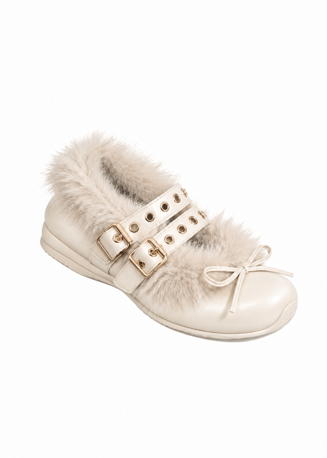Miel Fur Ribbon Shoes