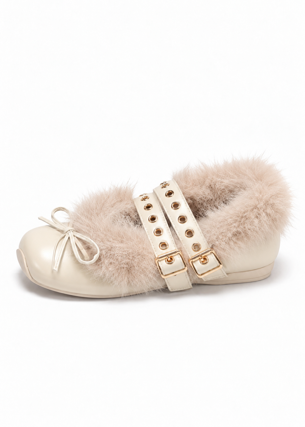 Miel Fur Ribbon Shoes