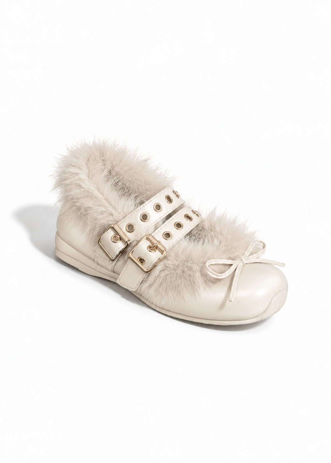 Miel Fur Ribbon Shoes