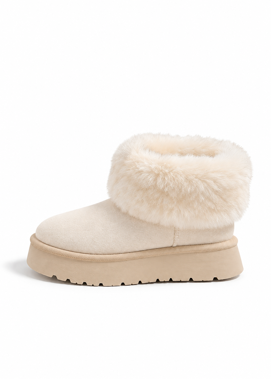 Fluffy platform boots
