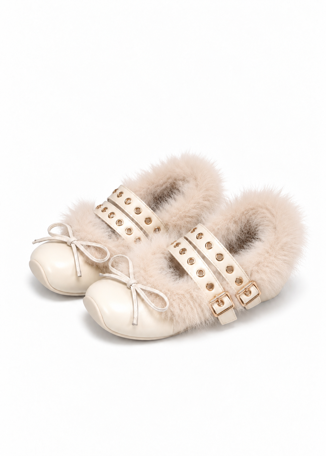Miel Fur Ribbon Shoes