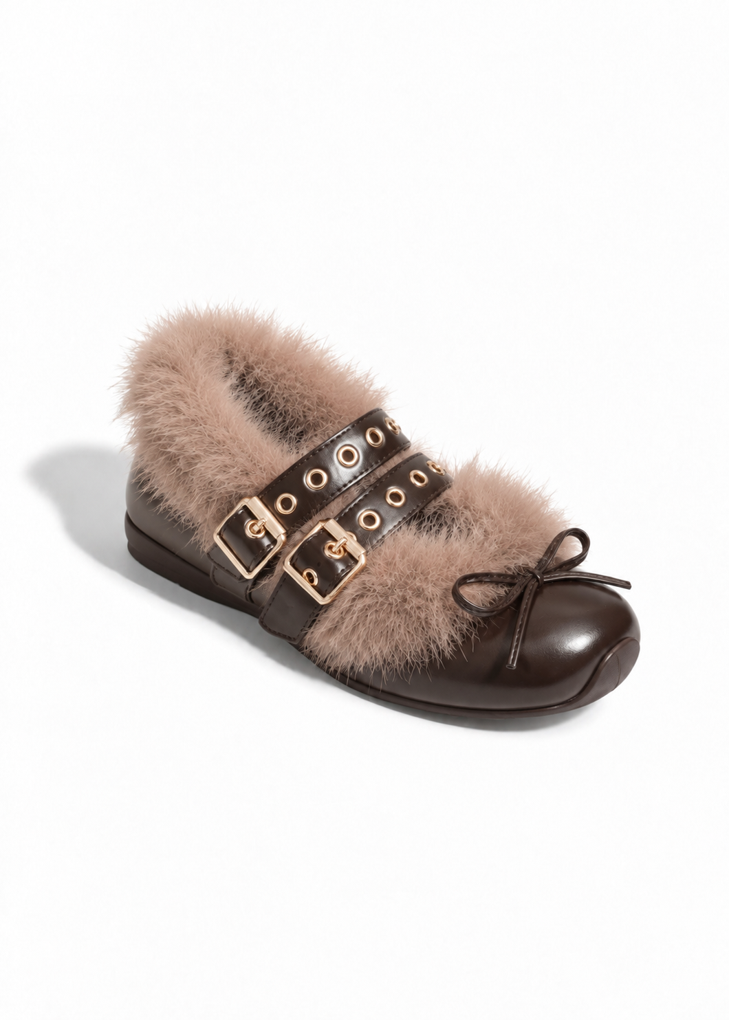 Miel Fur Ribbon Shoes