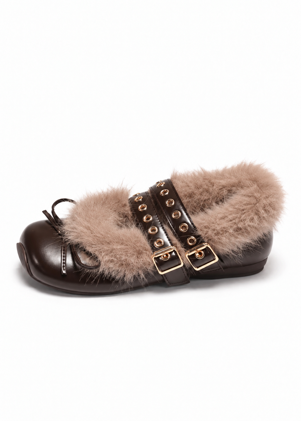 Miel Fur Ribbon Shoes