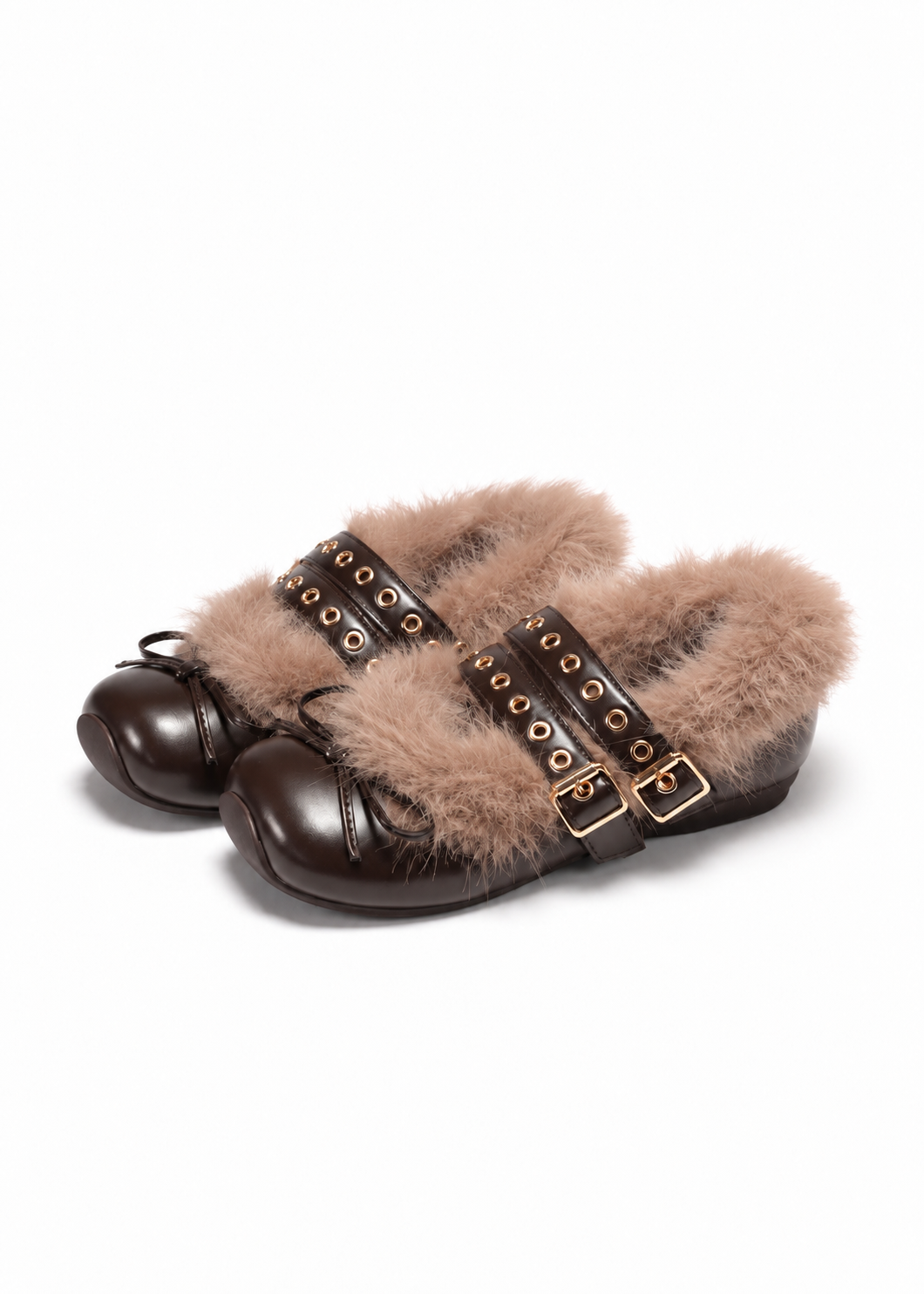 Miel Fur Ribbon Shoes
