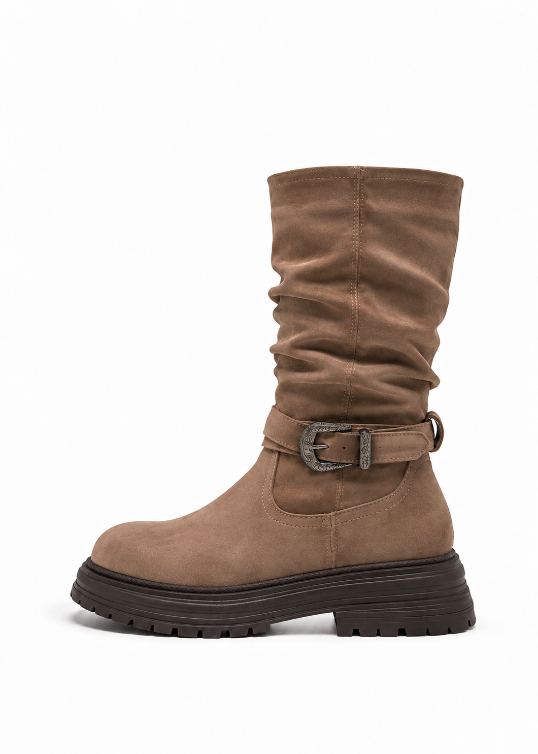 Velnia Buckle Slouch Boots
