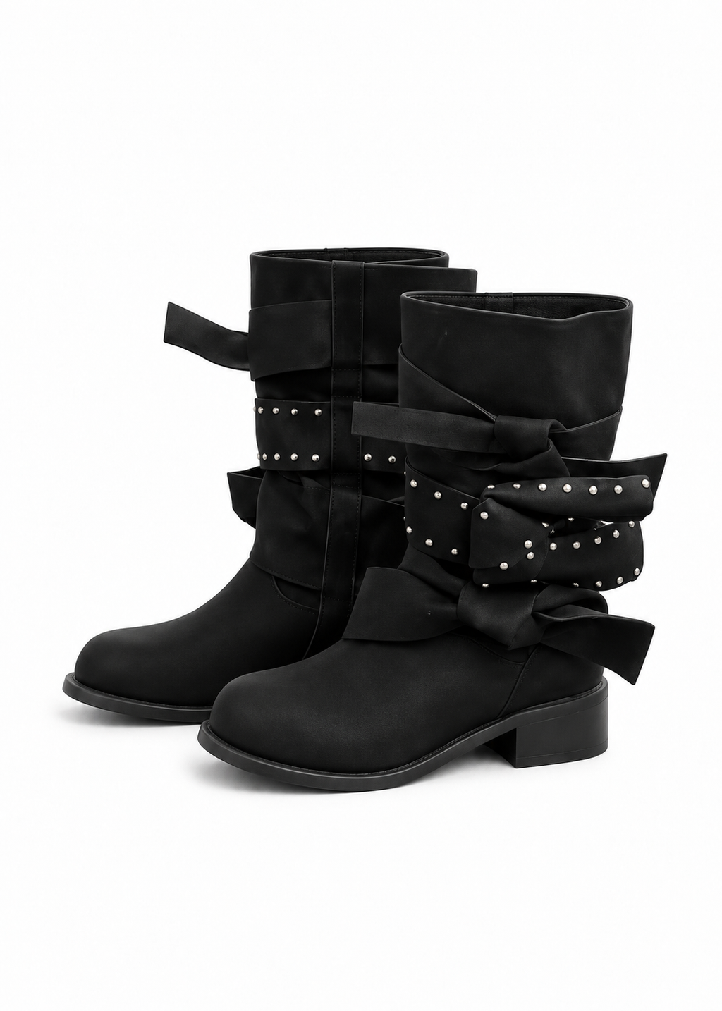 Velune Stud Ribbon Boots