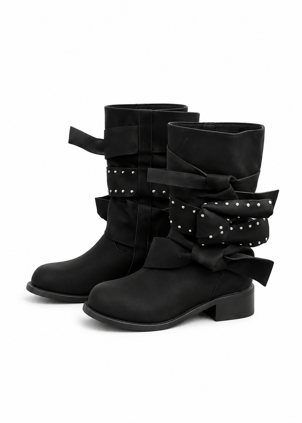 Velune Stud Ribbon Boots