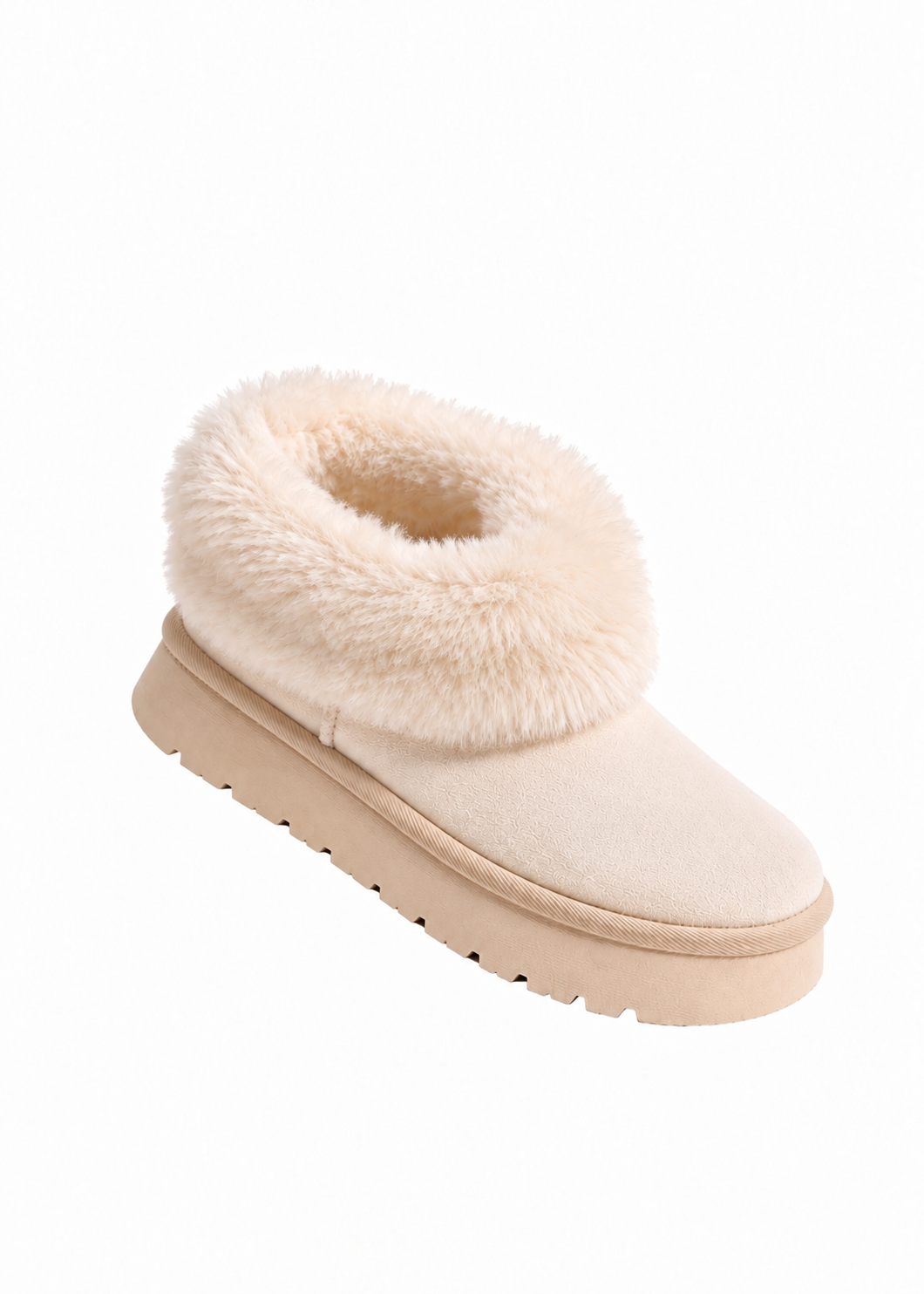 Fluffy platform boots