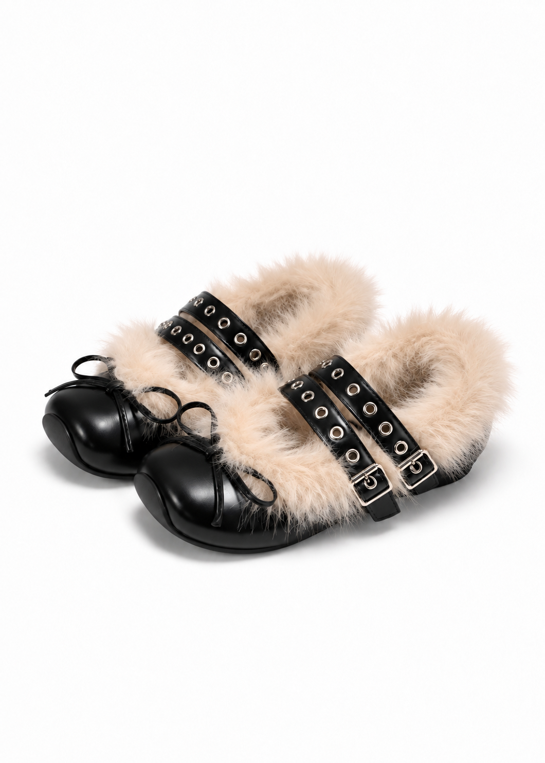 Miel Fur Ribbon Shoes