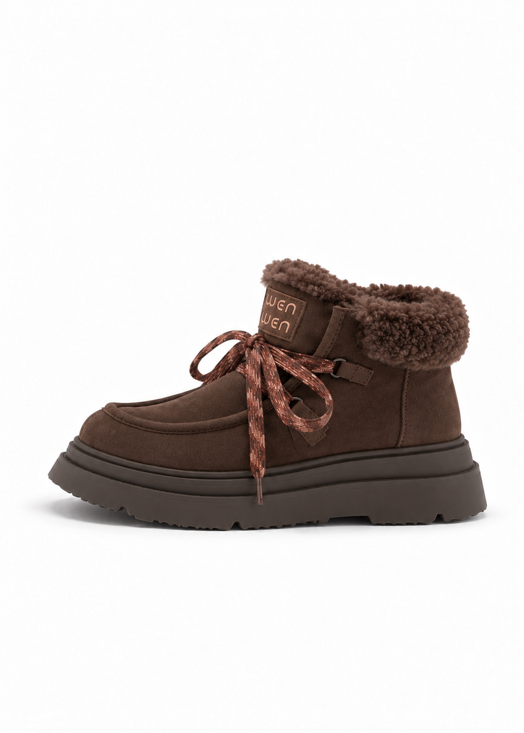 Mellow Fur Lace Platform Boots
