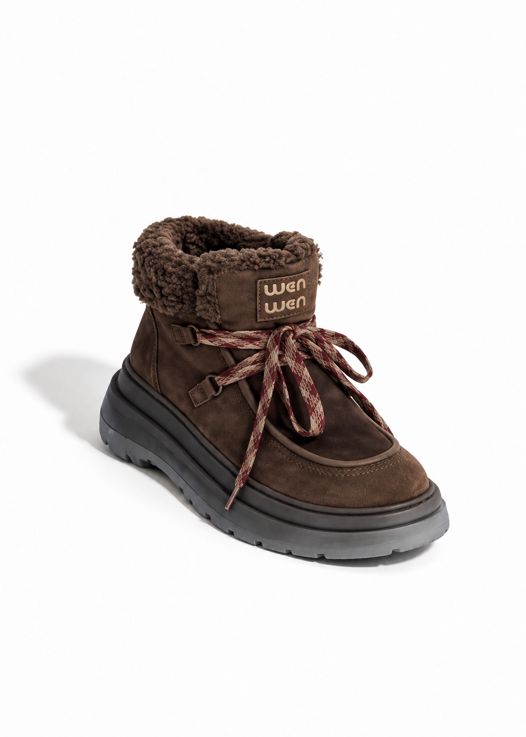 Mellow Fur Lace Platform Boots