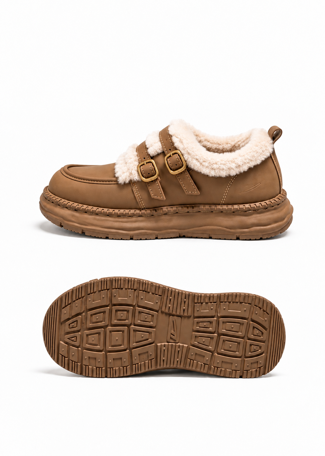 Mellow Fur Buckle Shoes