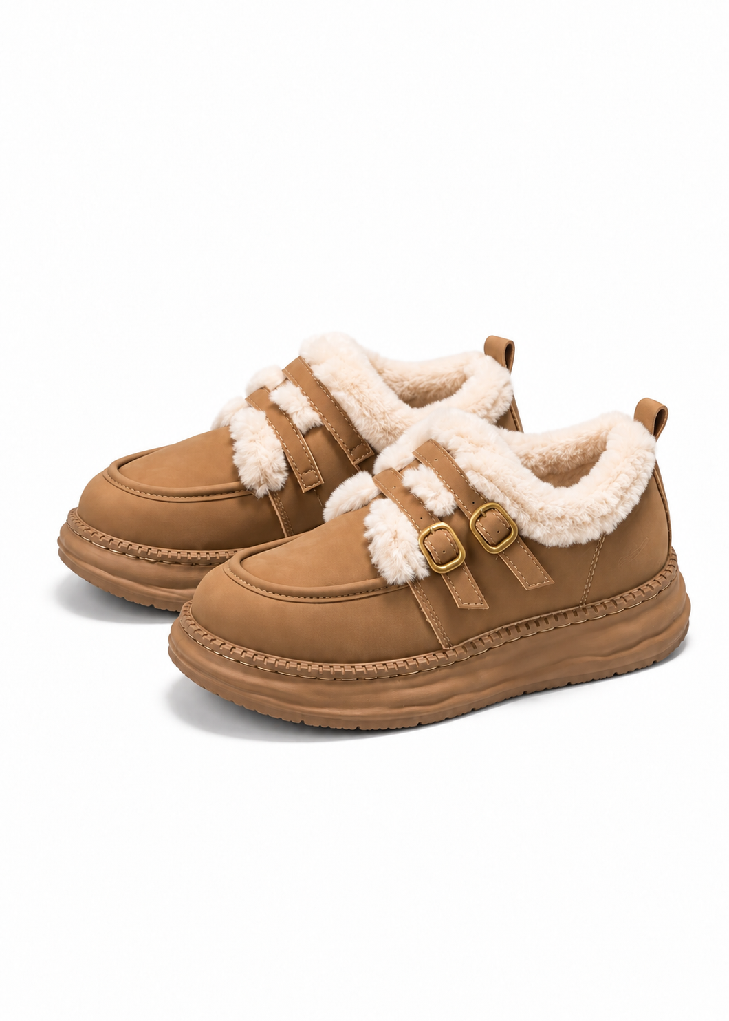 Mellow Fur Buckle Shoes