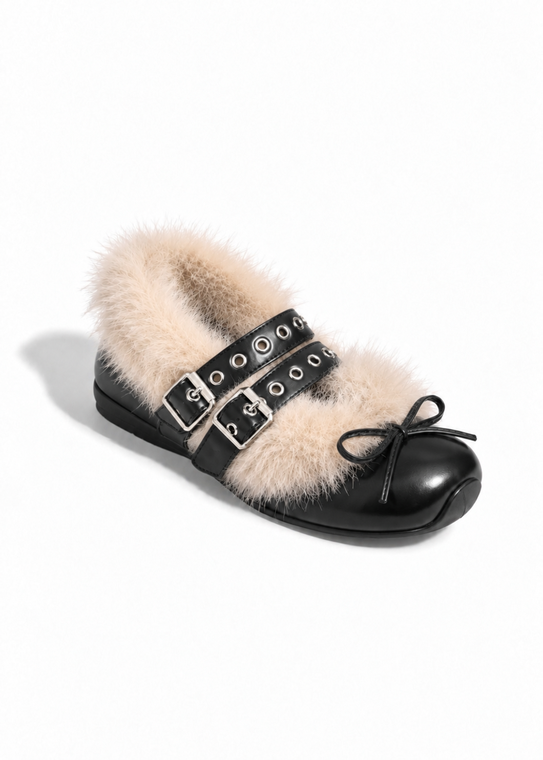 Miel Fur Ribbon Shoes
