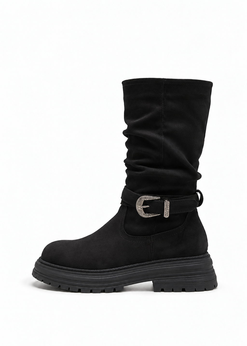 Velnia Buckle Slouch Boots