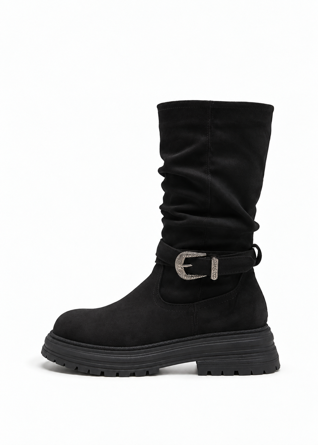 Velnia Buckle Slouch Boots