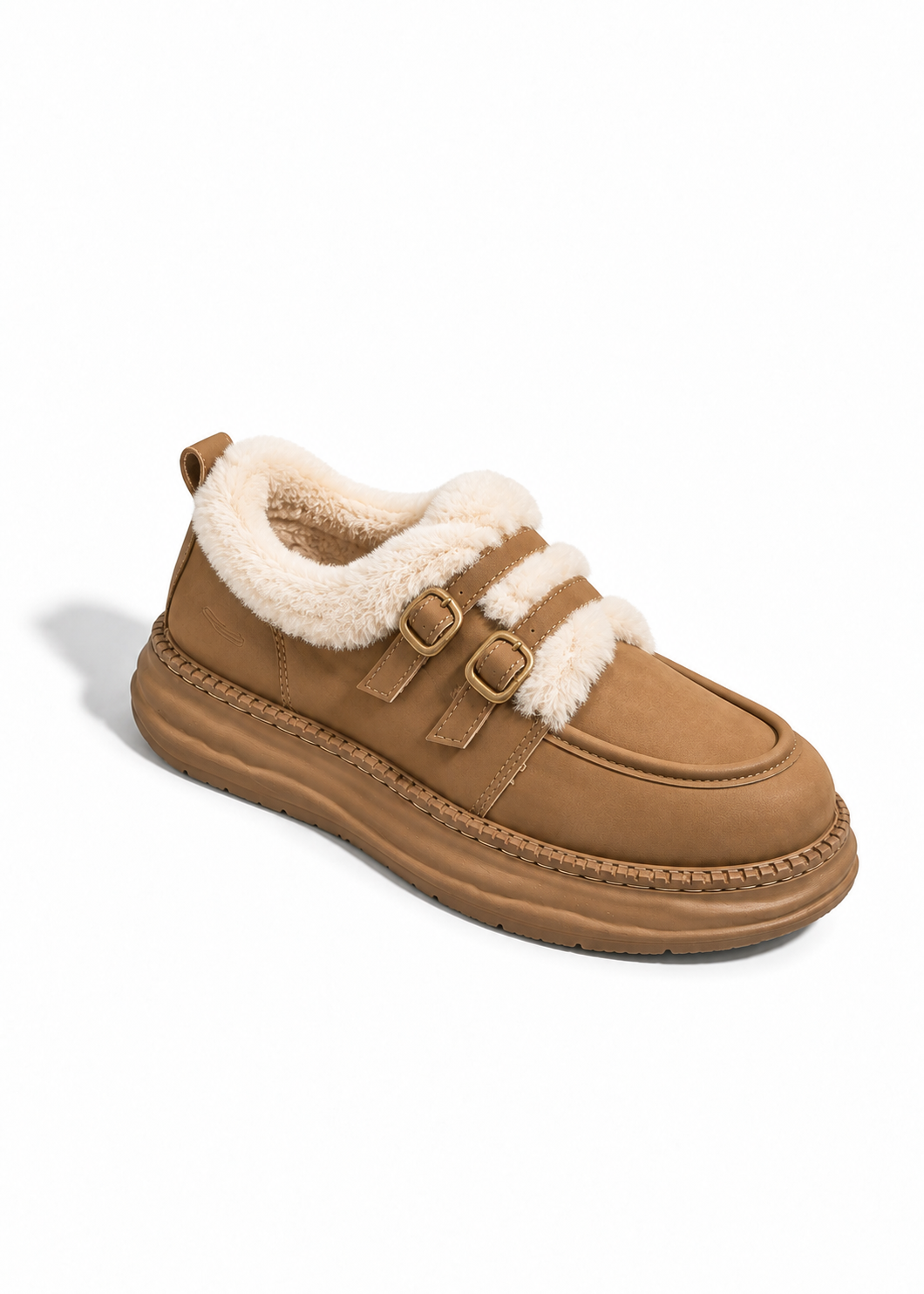 Mellow Fur Buckle Shoes