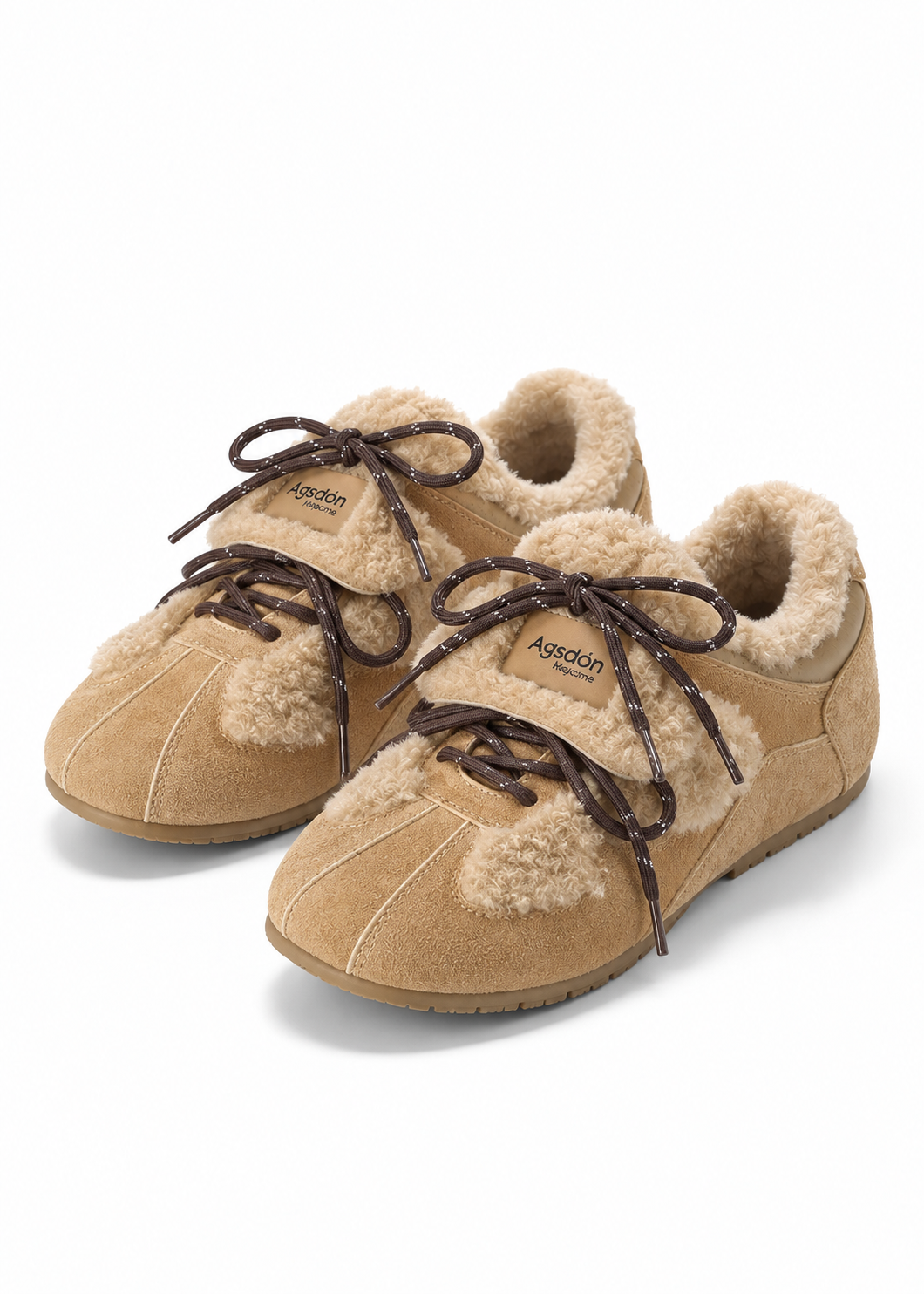 Miel Fur Ribbon Sneakers