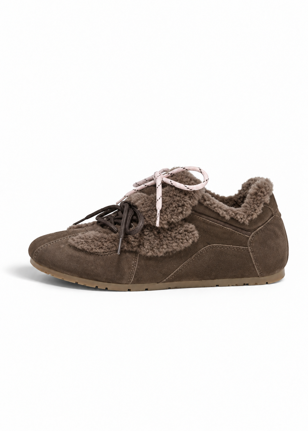 Miel Fur Ribbon Sneakers