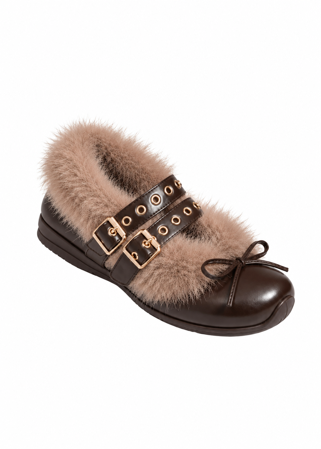 Miel Fur Ribbon Shoes