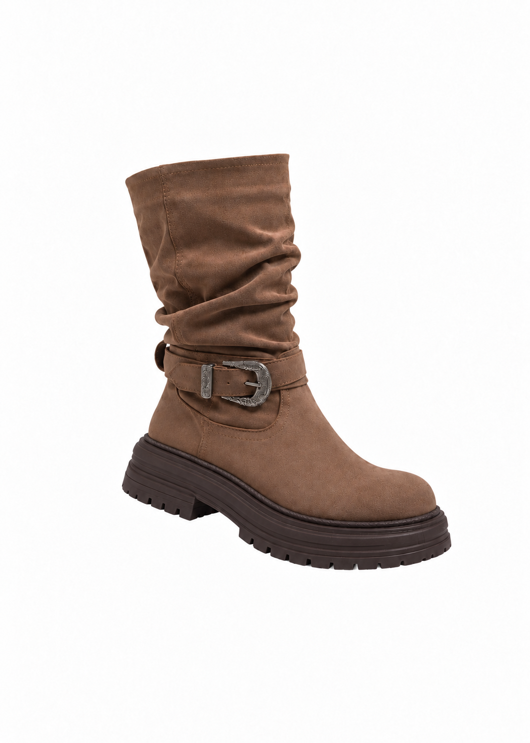 Velnia Buckle Slouch Boots