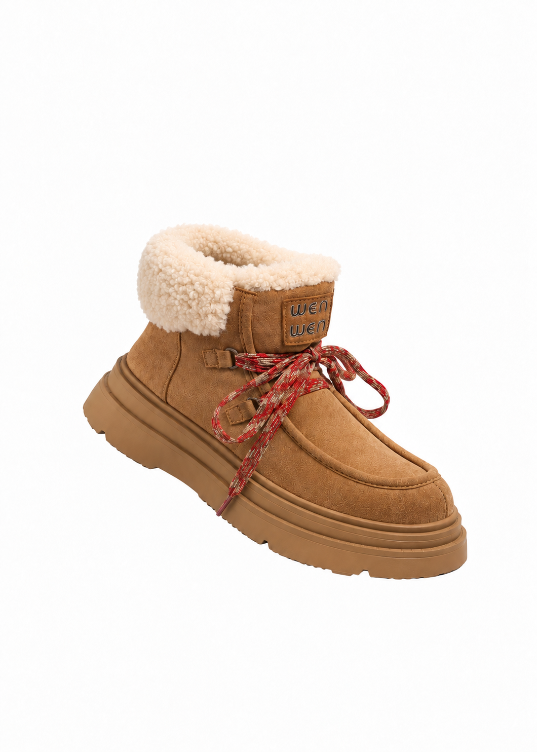 Mellow Fur Lace Platform Boots