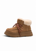 Mellow Fur Lace Platform Boots
