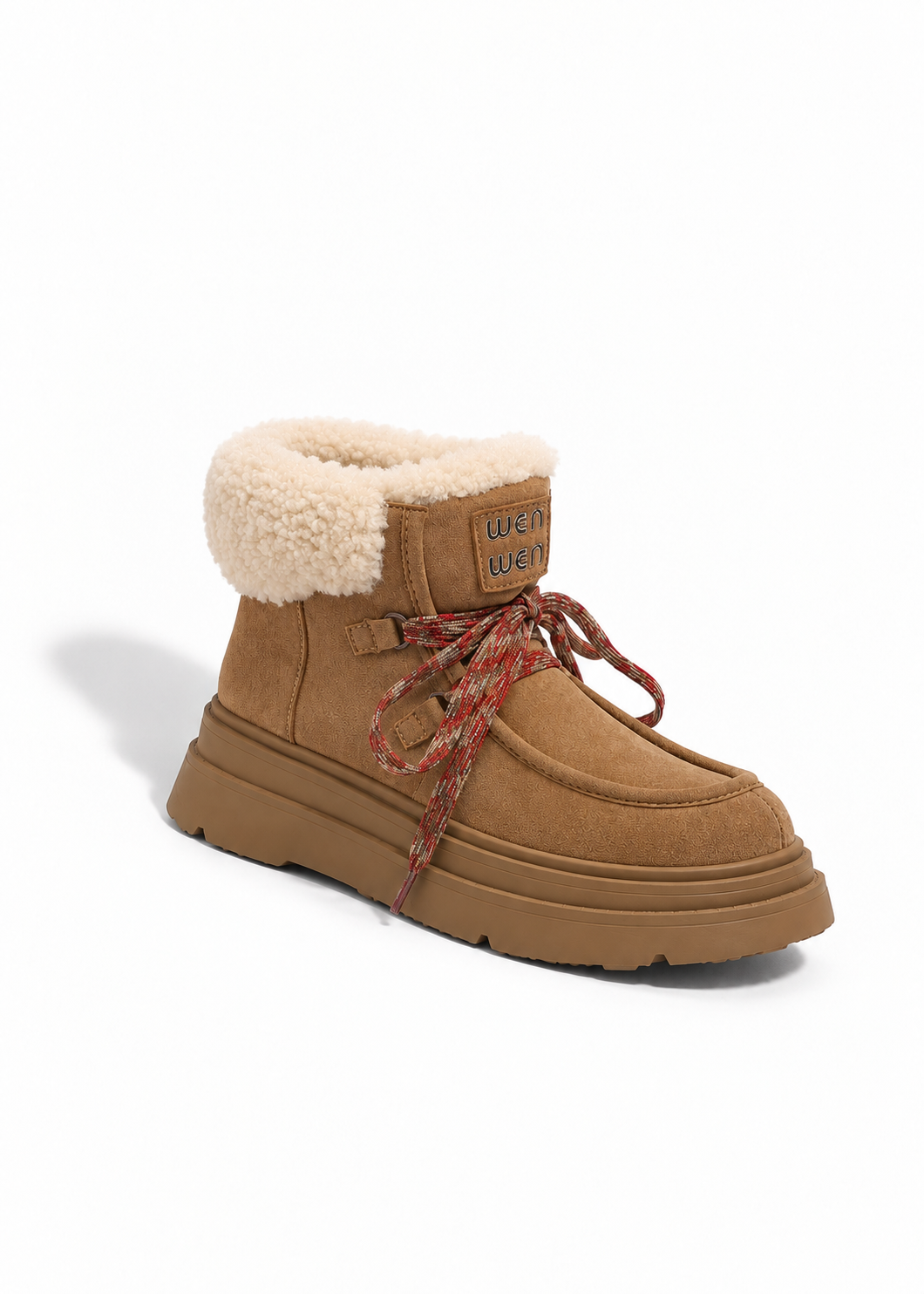 Mellow Fur Lace Platform Boots